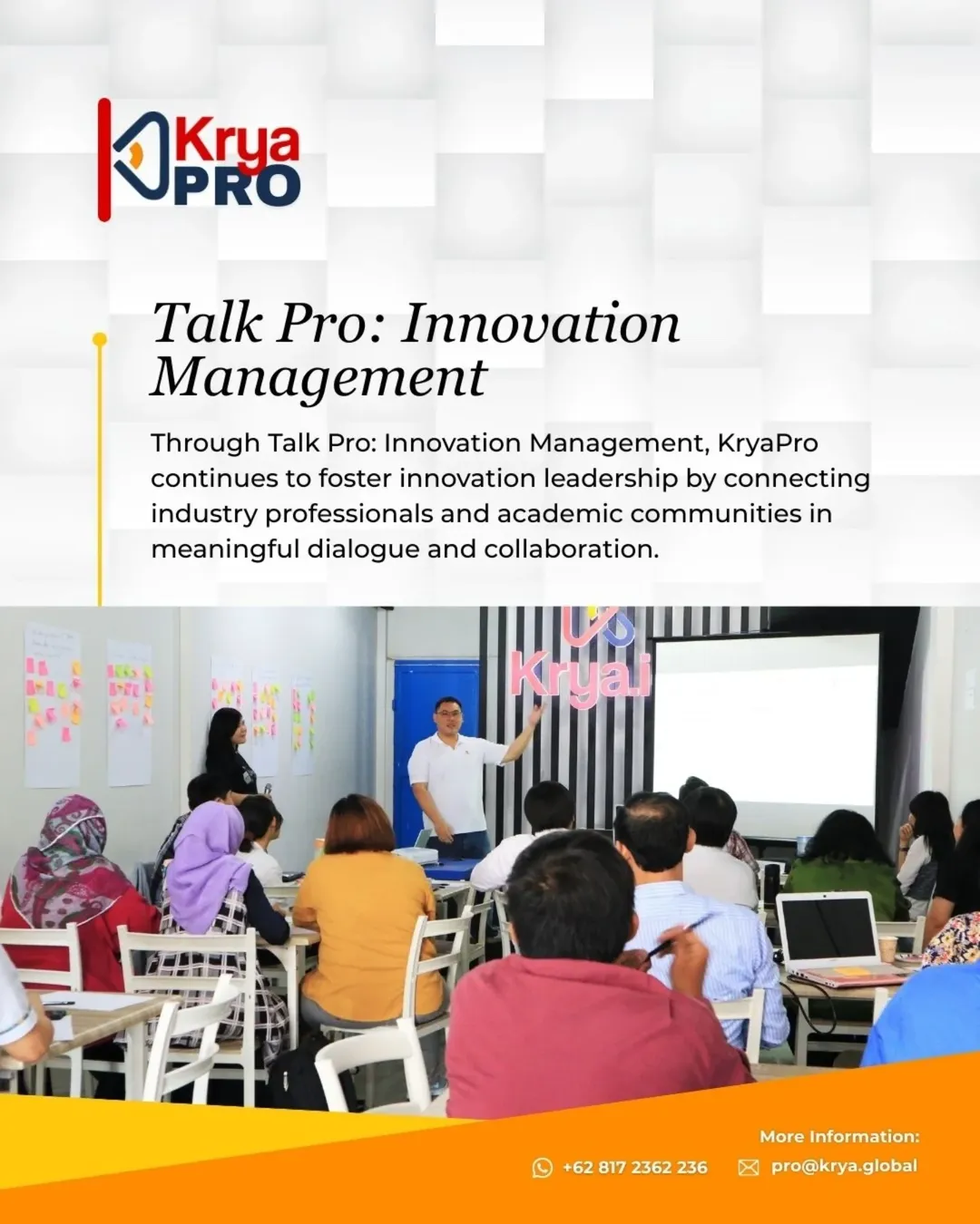 News kryapro successfully conducted talk pro innovation management in two different venues — in col