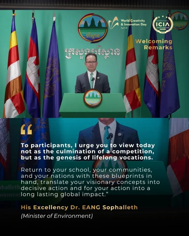 a meaningful message from his excellency dr. eang sophalleth, minister of environment, remindin