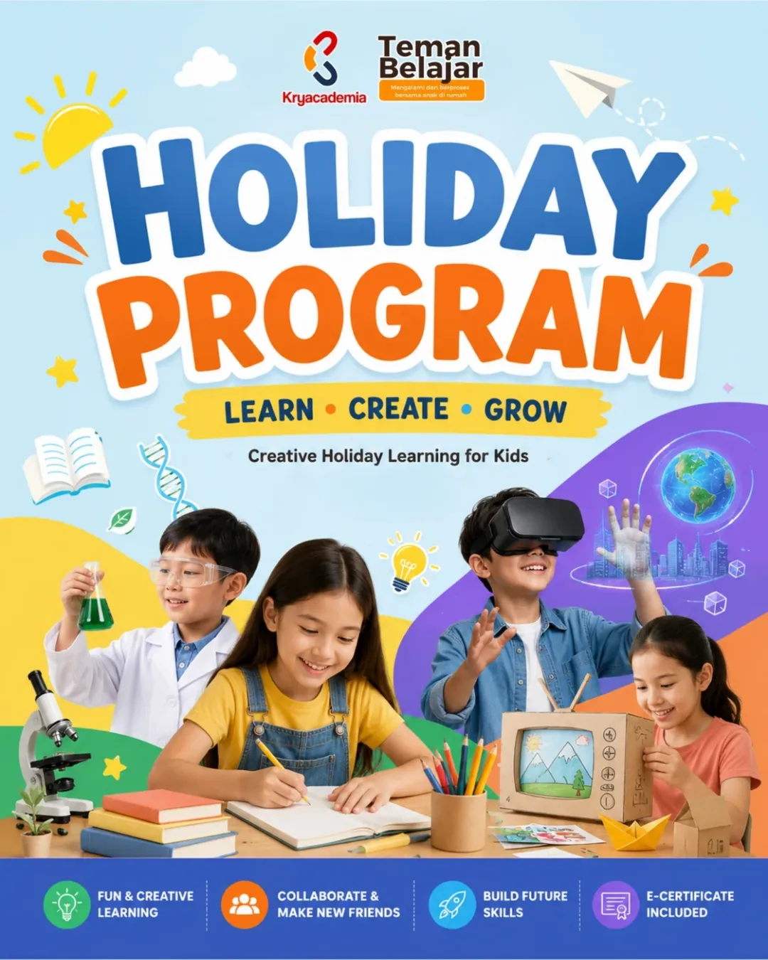 this holiday season, let your child explore creativity, innovation, storytelling, science, and