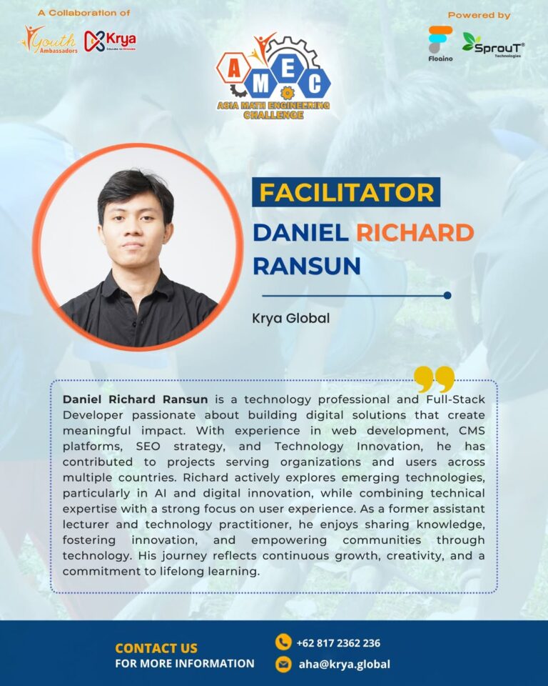 🎙️ meet our facilitator!we are excited to introduce daniel richard ransun from krya global as o