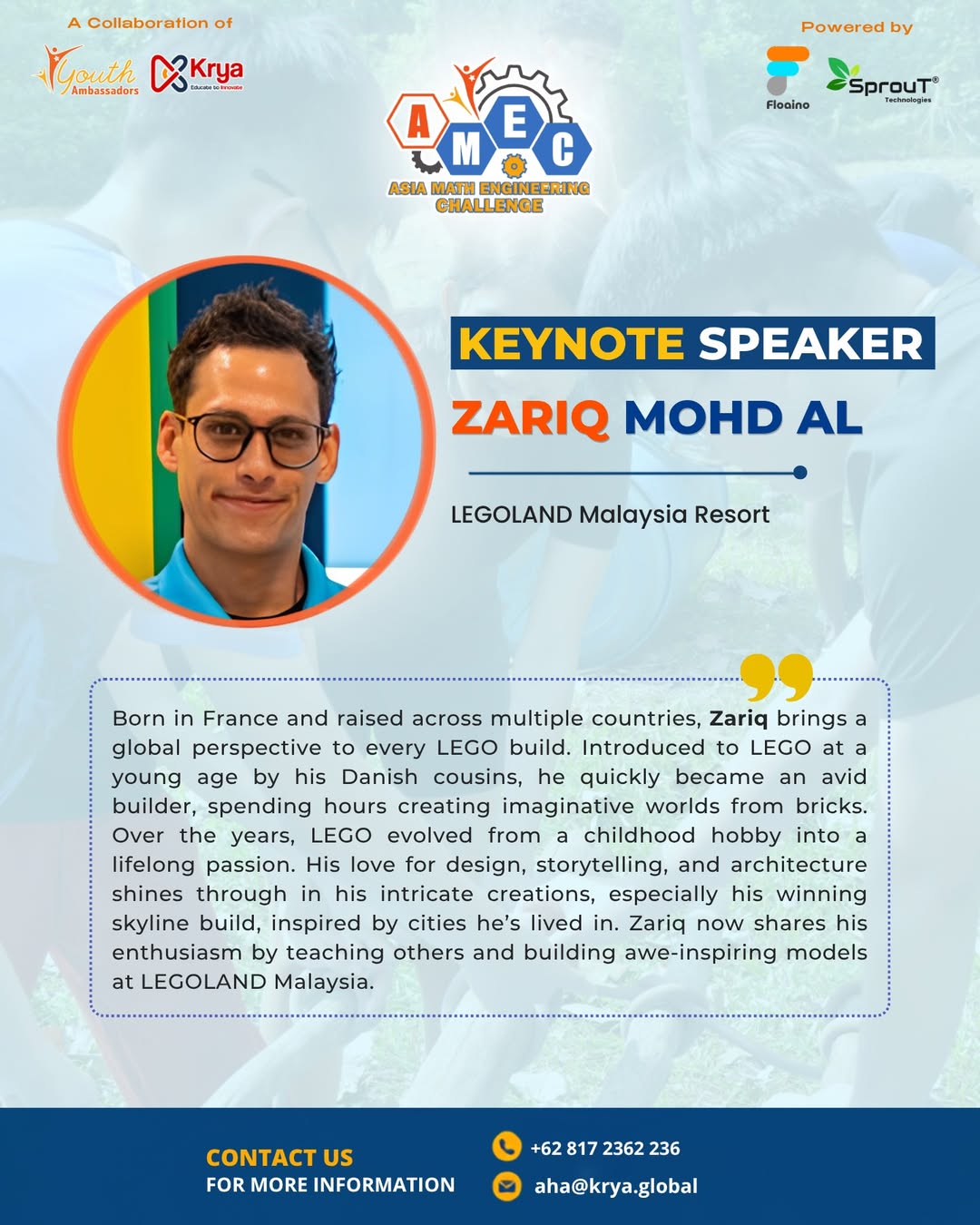 News 🎤 meet our keynote speaker!were excited to welcome zariq mohd al from legoland malaysia resort