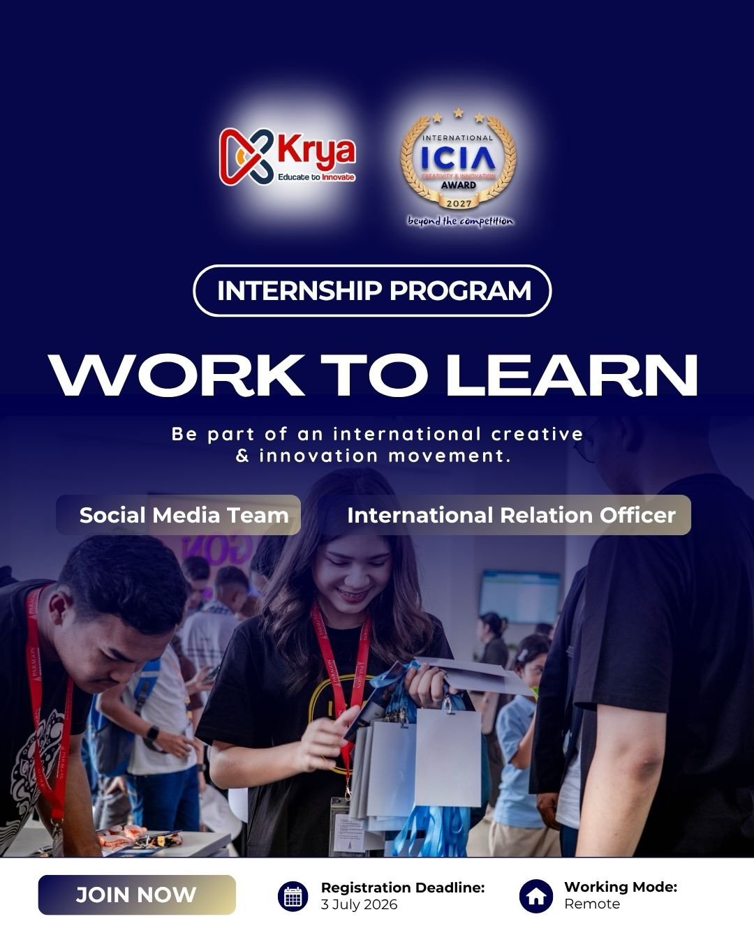 🚀 work to learn internship program is open!be part of an international creative and innovation